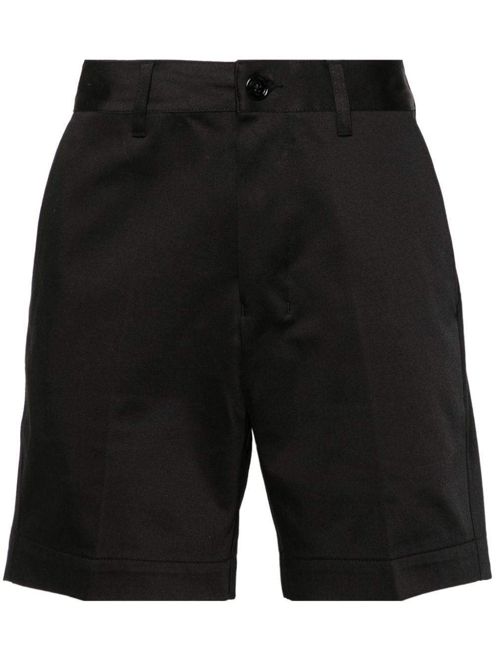 Mid-rise cotton bermuda shorts - 001 BLACK