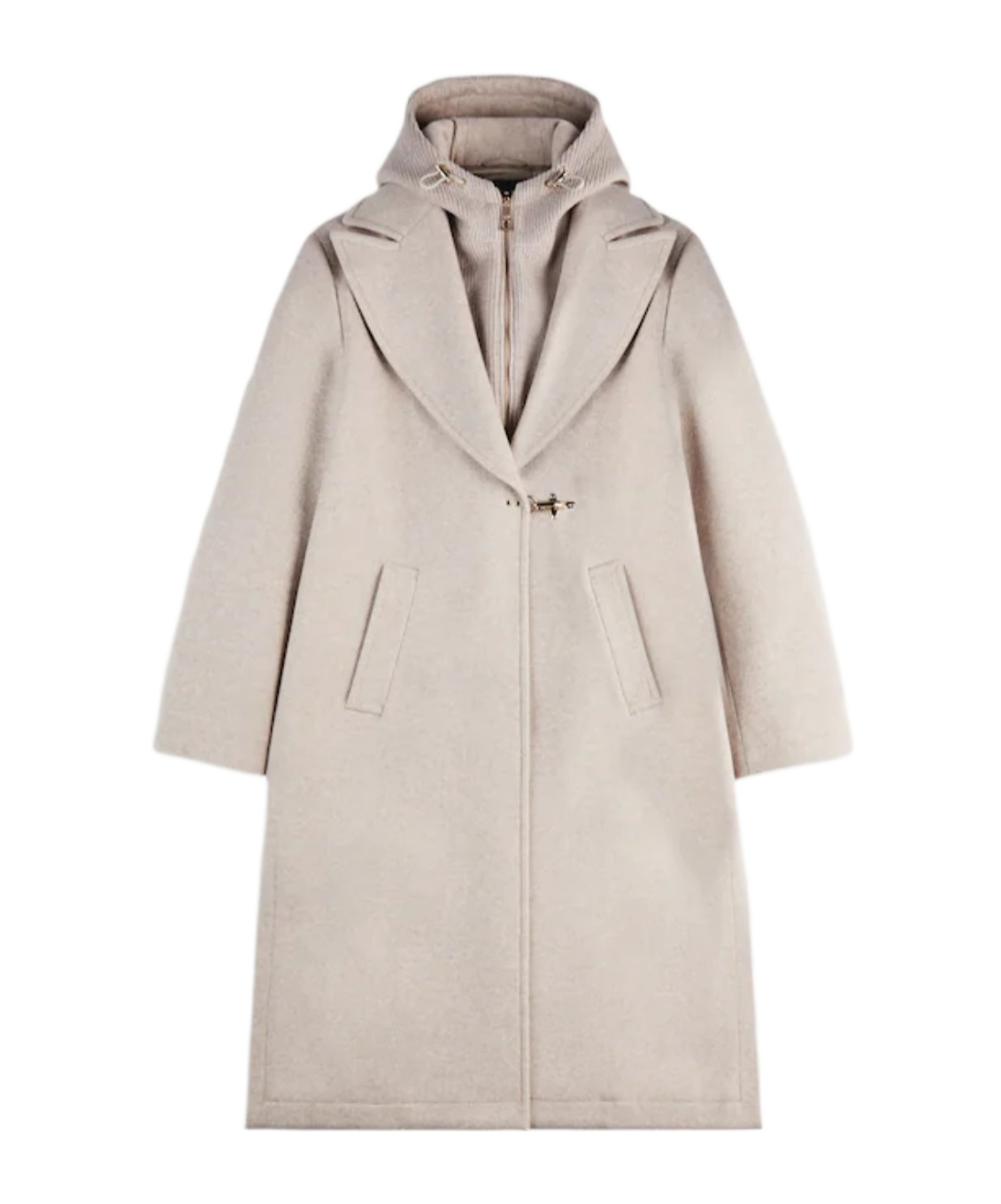 Layered hooded coat