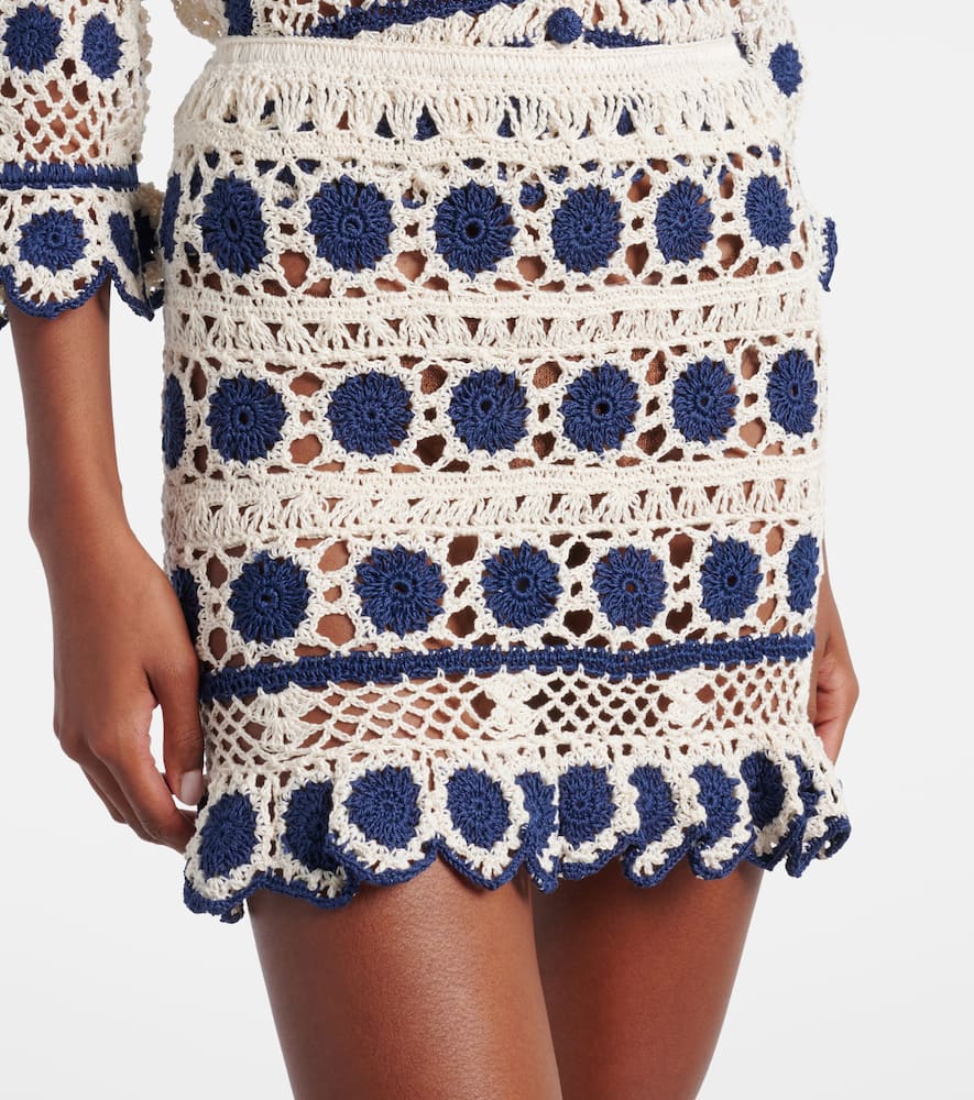 Bouquette crochet cotton miniskirt