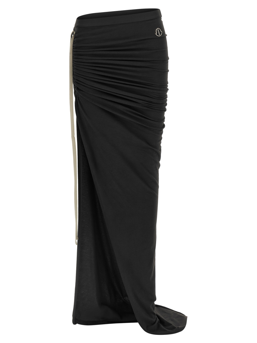 Rick Owens - moncler high waist ruched maxi skirt