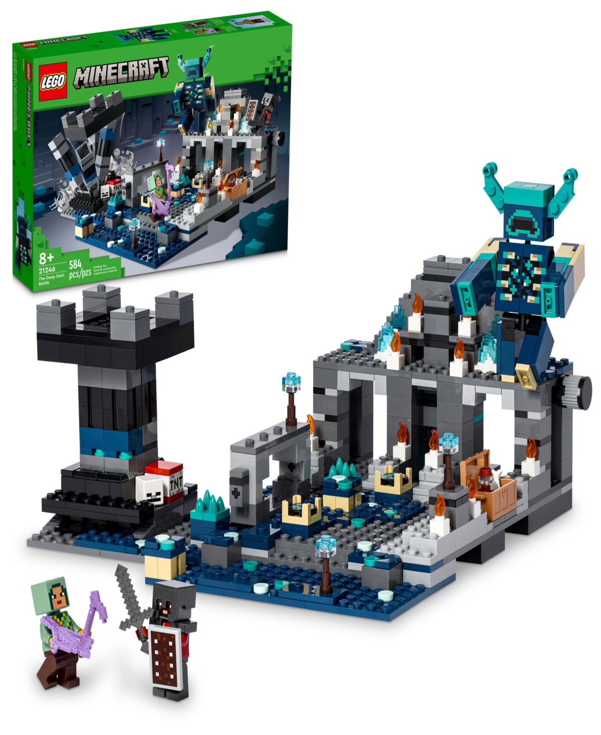 Minecraft The Deep Dark Battle 21246 Building Toy Set, 584 Pieces - Multicolor