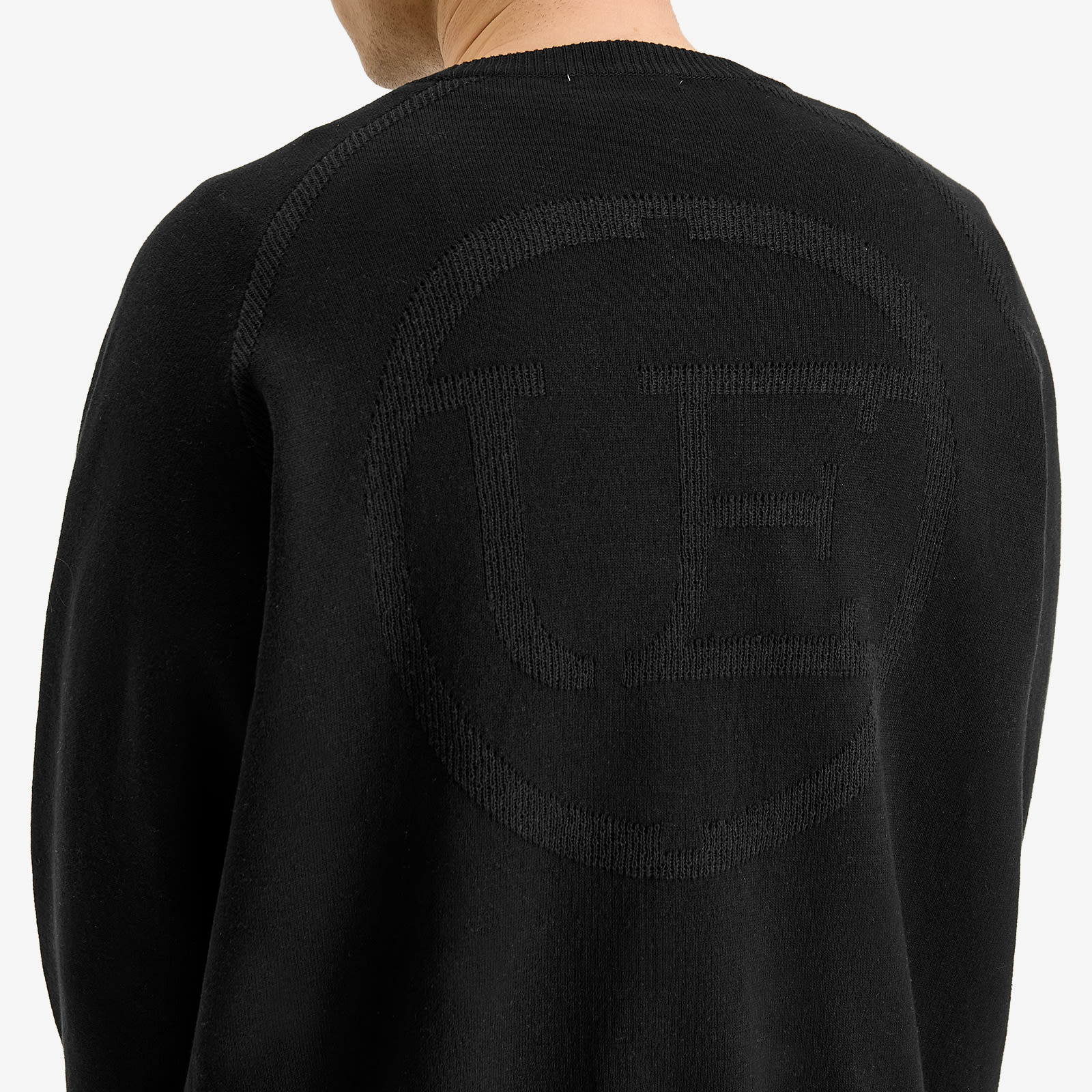 Uniform Experiment Men's UE Jacquard Logo Knit Sweater in Black