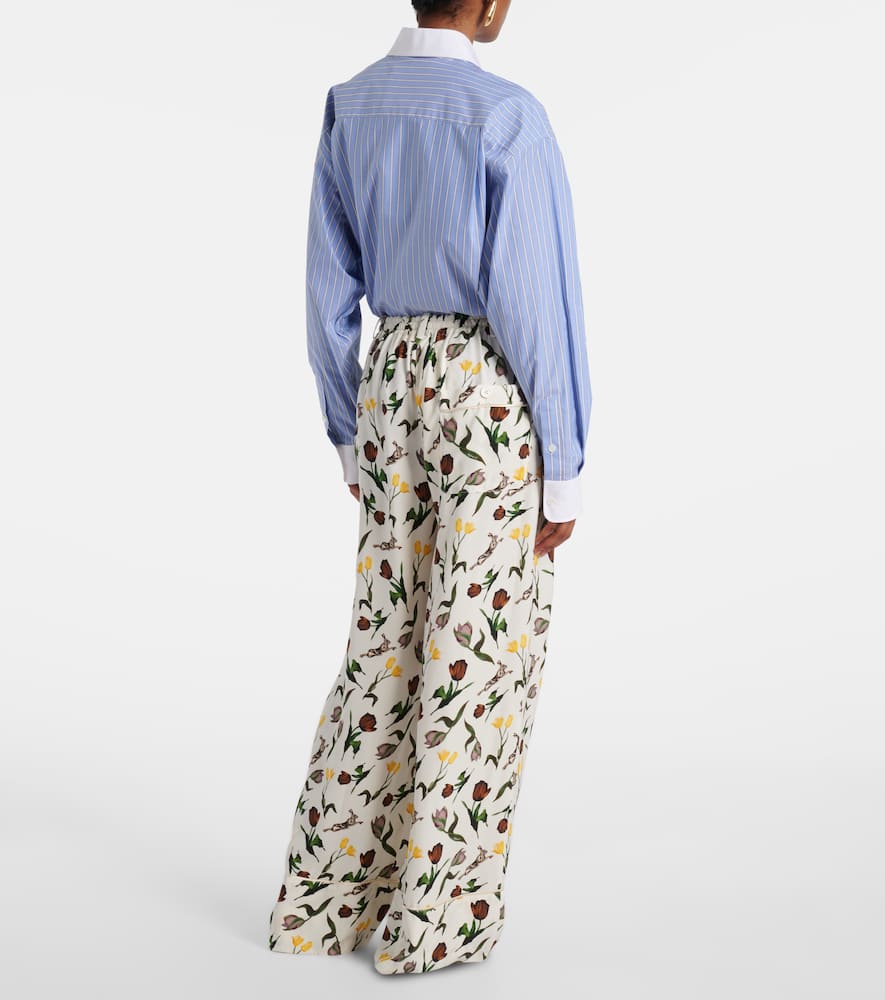 Printed silk palazzo pants