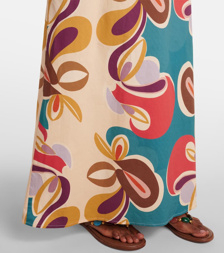 Floral cotton-blend kaftan