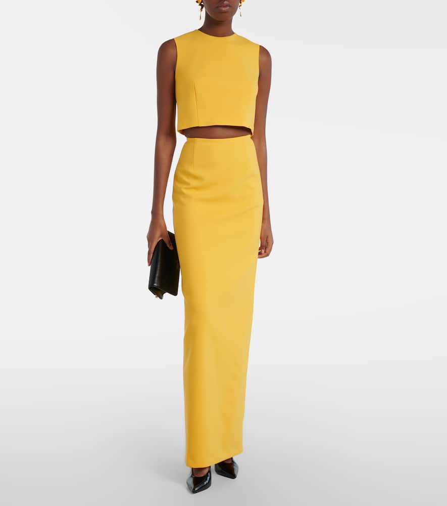 Wool-blend maxi skirt