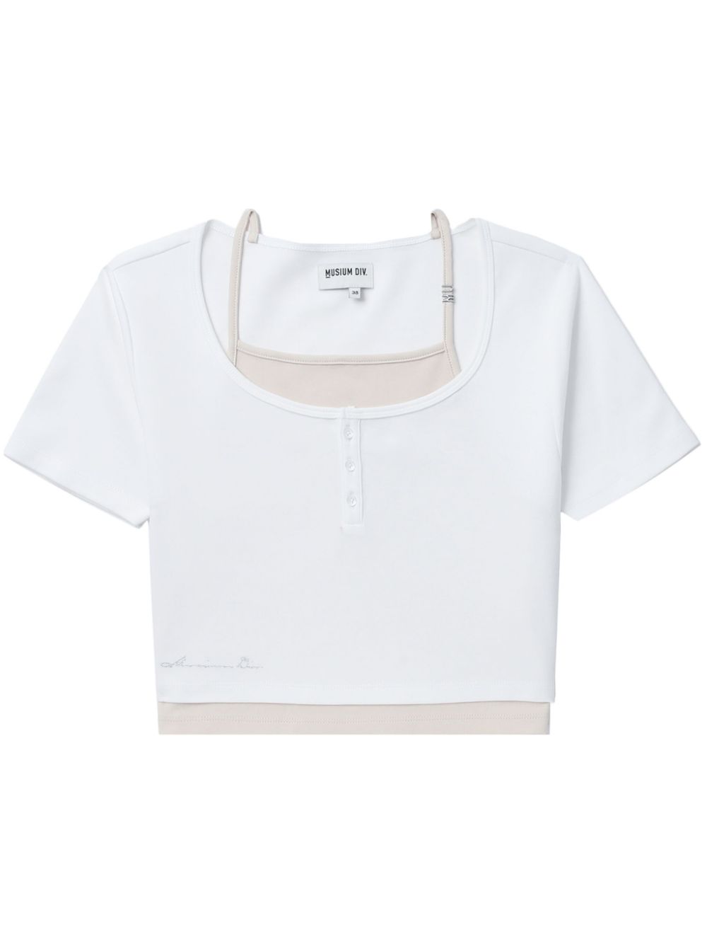 Layered cotton T-shirt - White