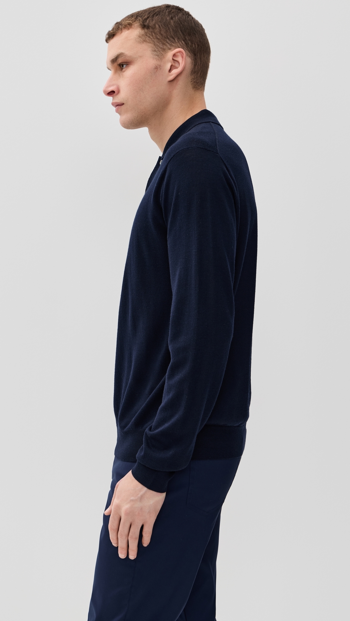 Greyson Saratoga Merino Long Sleeve Polo Sweater MALTESE BLUE