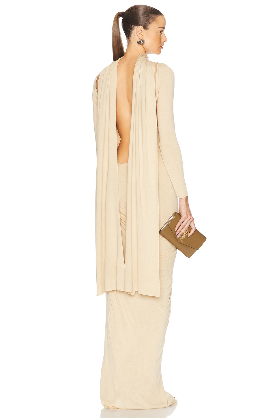 Aya Muse Vire Dress in Beige. - L also in M