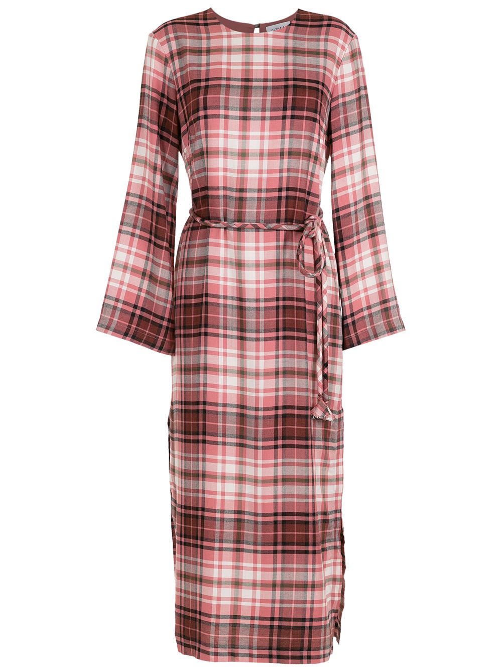 Folk checkered shirt dress - Multicolour