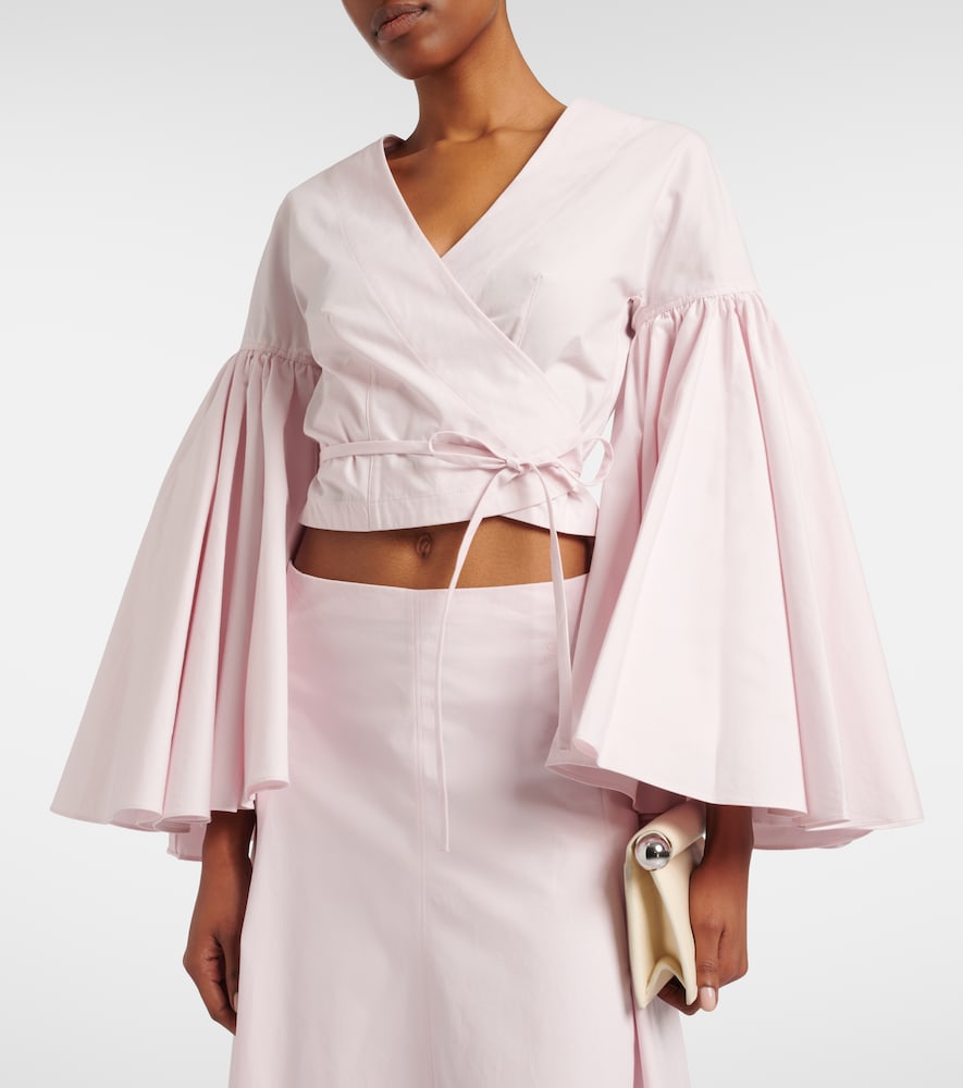 Paysan cotton poplin wrap top