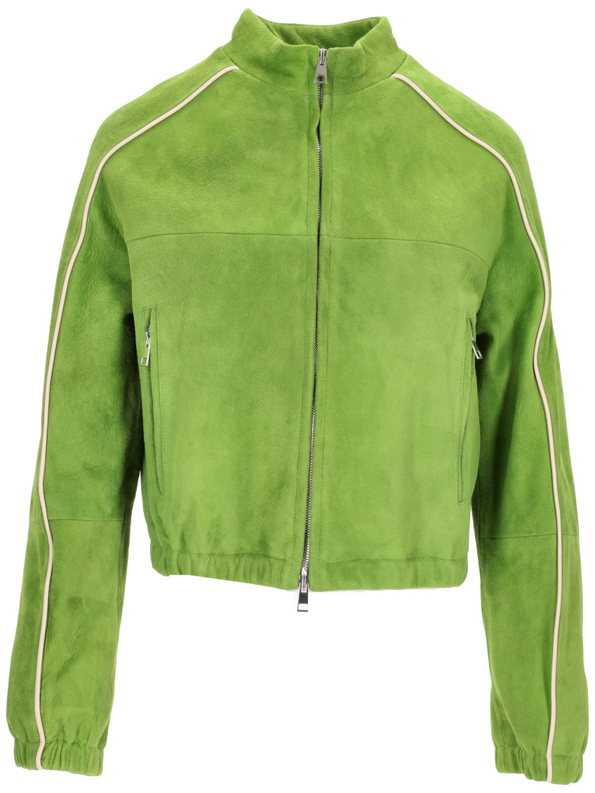 Light Green Suede Bomber
