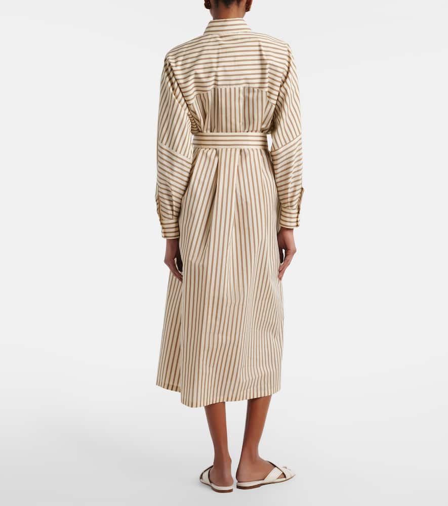 Lord striped belted cotton and silk shirt dress