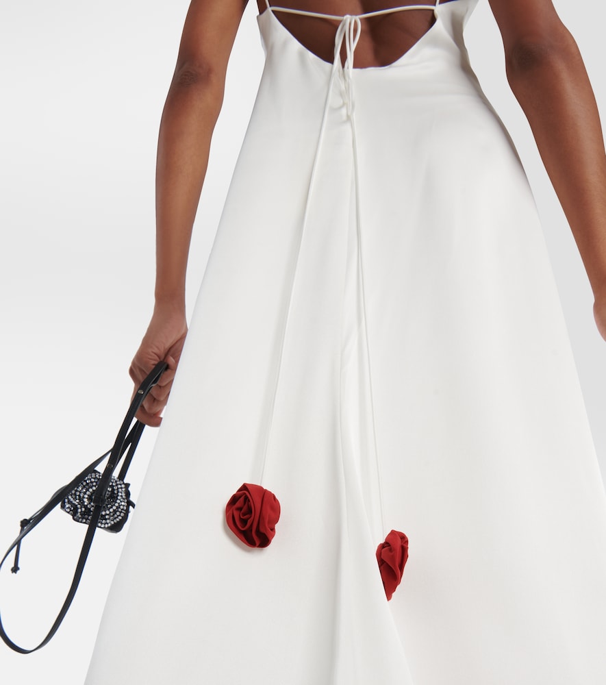 Rosette embellished slip gown