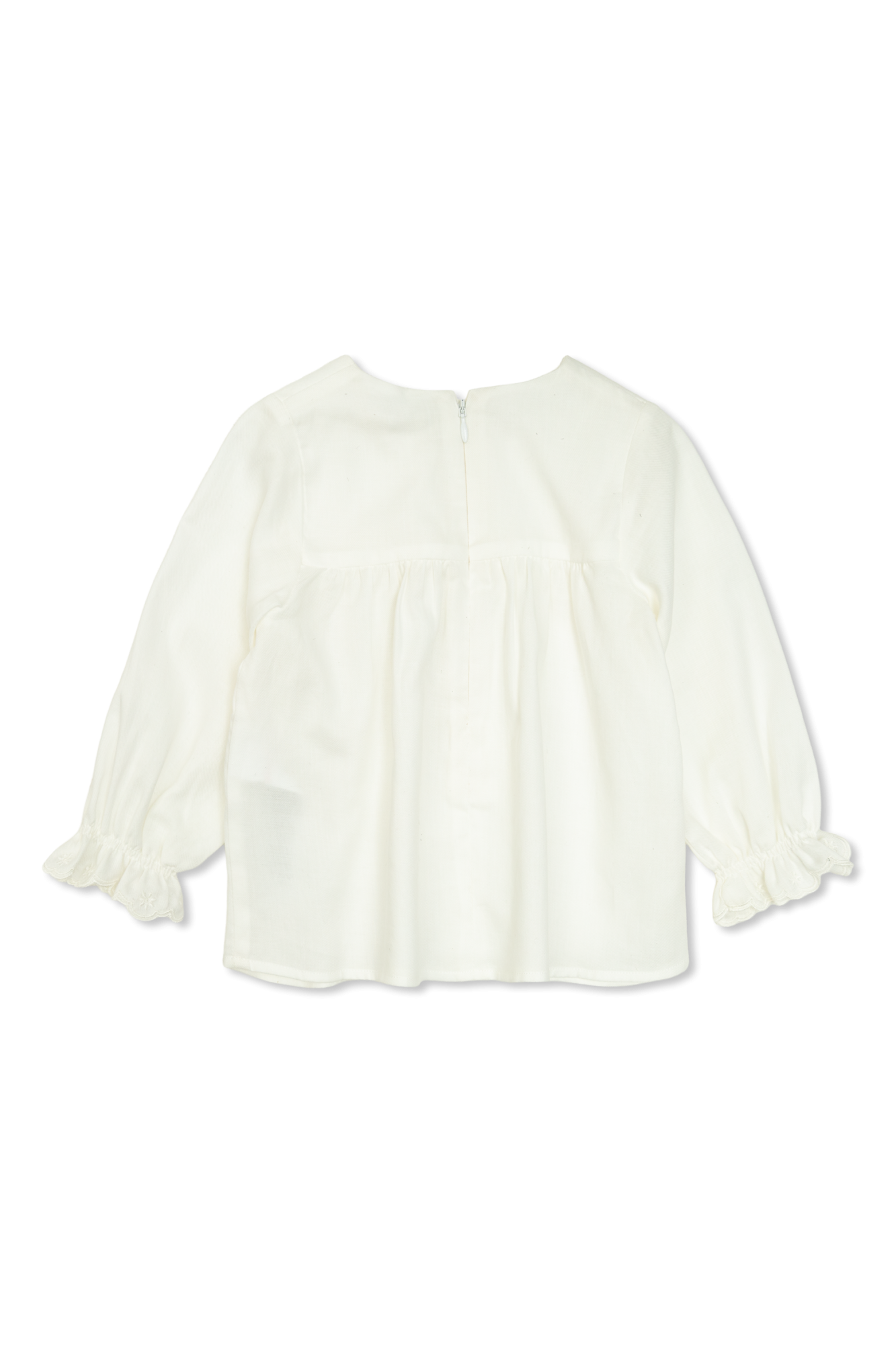 Top With Embroidery, Unisex, White