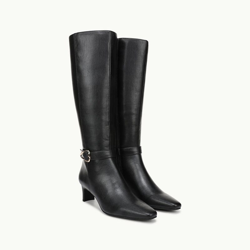 Stride Faris Knee High Boot Black Faux Leather