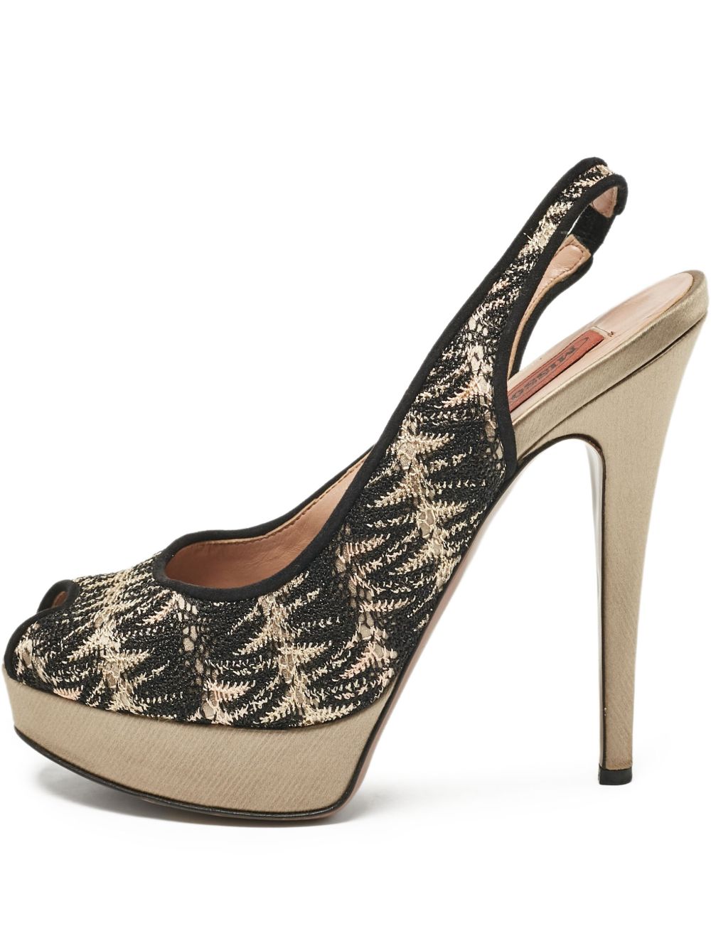 Slingback platform pumps - Black