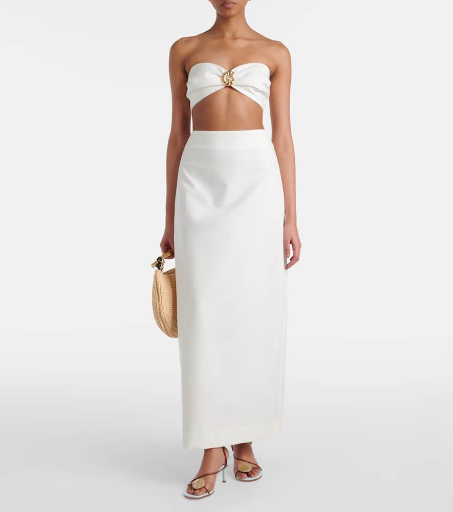 Cotton-blend maxi skirt