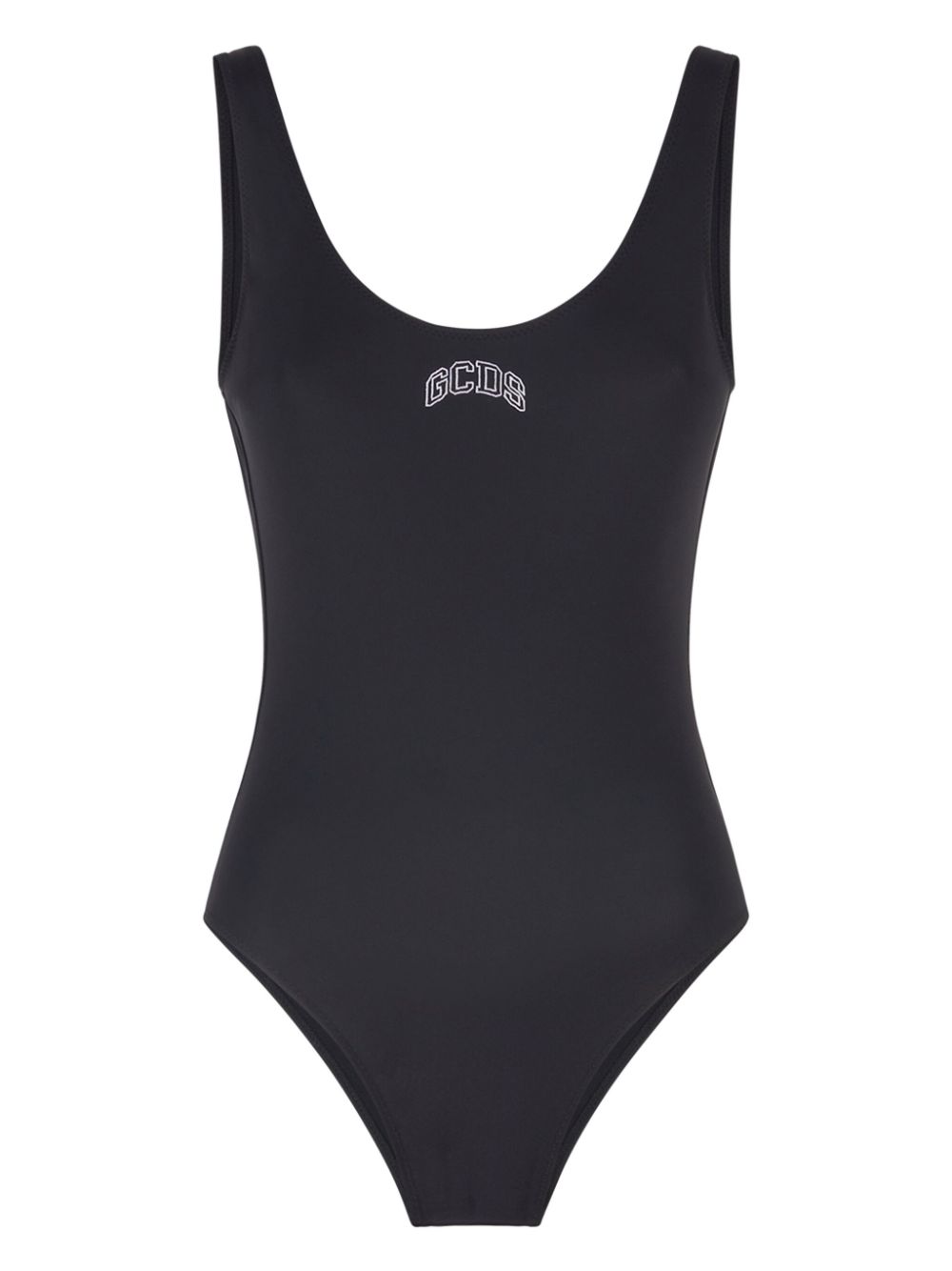 Logo-print low-back swimsuit - Black