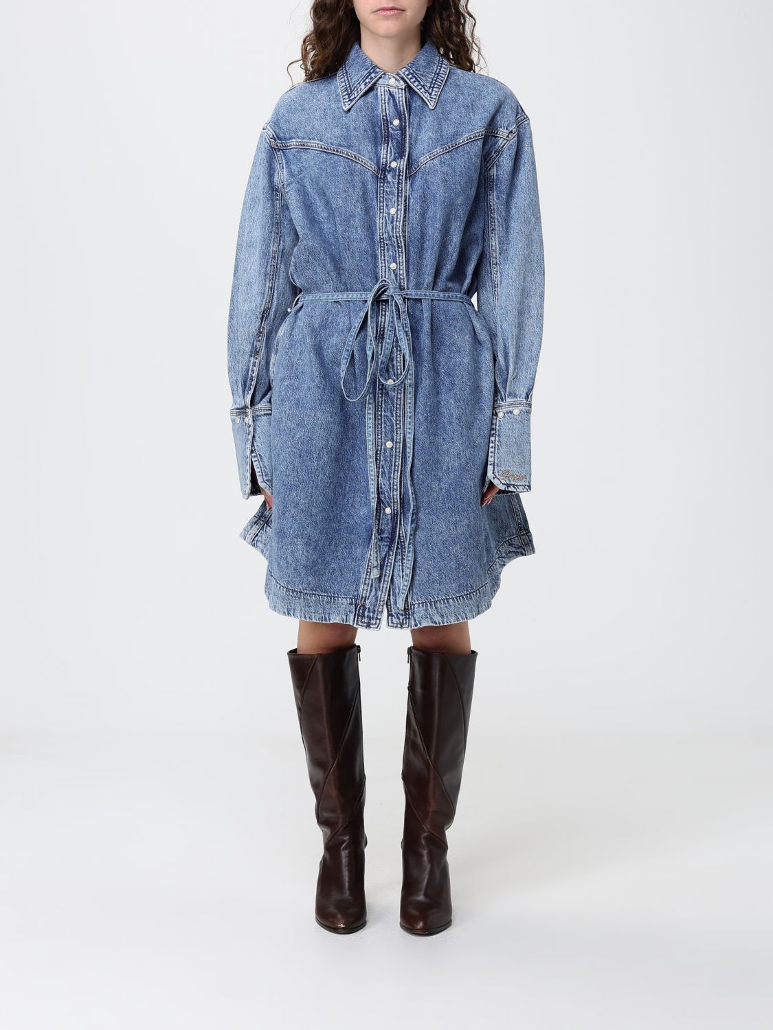 Dress Woman color Gnawed Blue