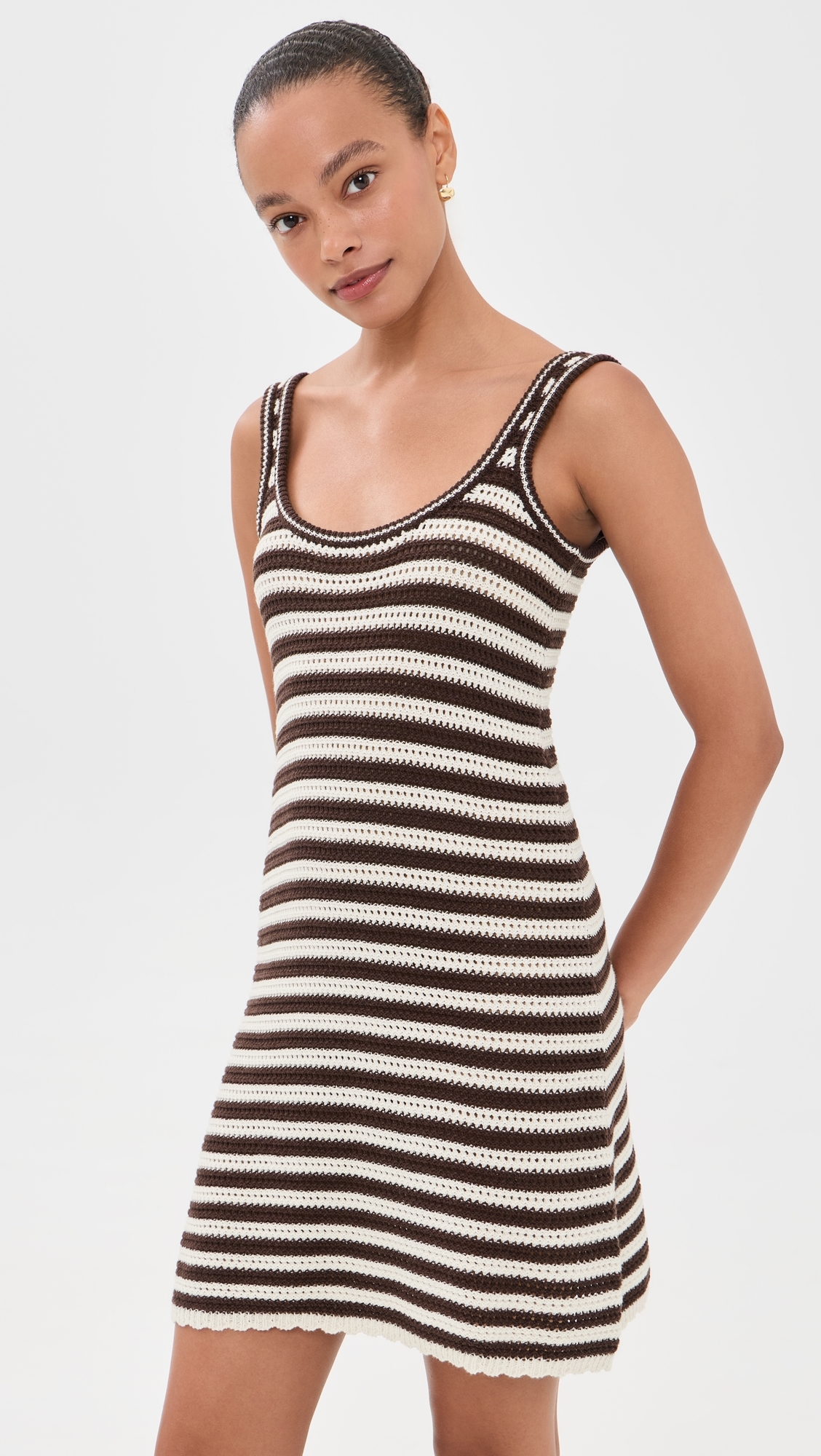 Archive Sweater Mini Dress Brown/White Stripe