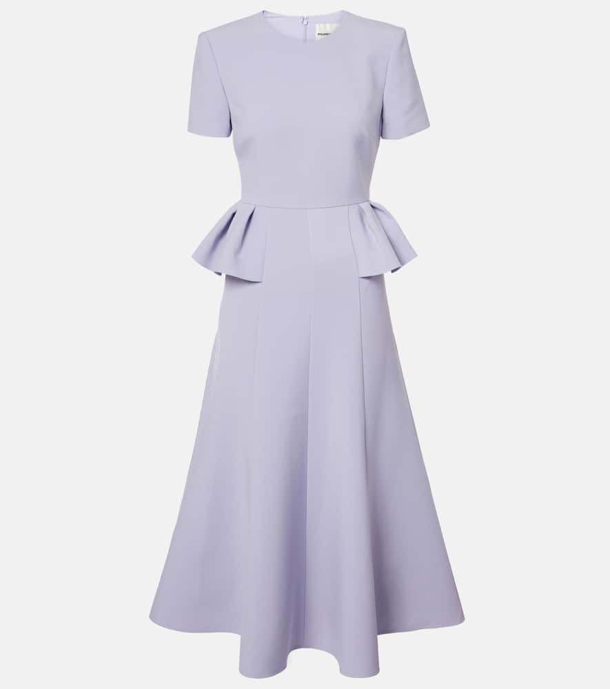 Peplum crêpe midi dress