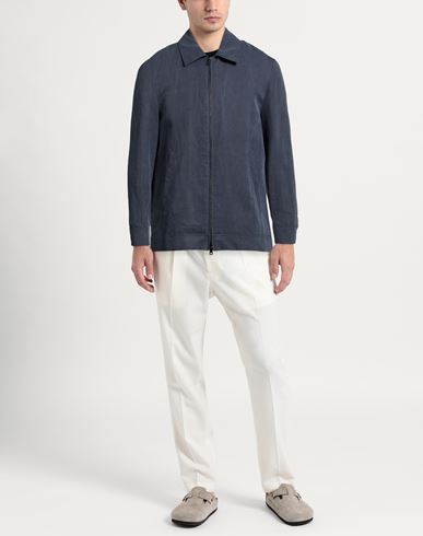 Man Jacket Navy Size 42 Cotton, Linen