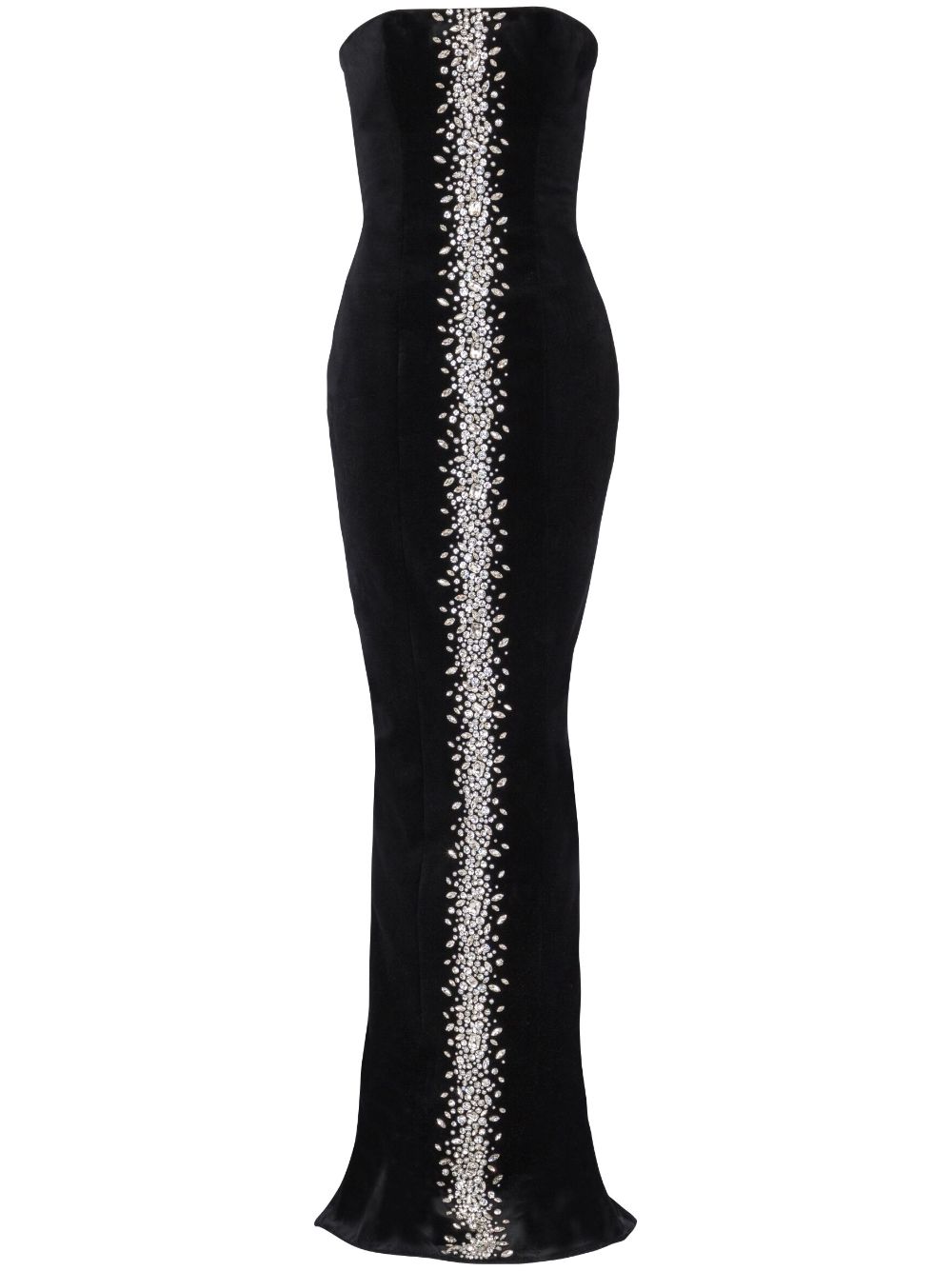 Rhinestone-embellished maxi dress - Black