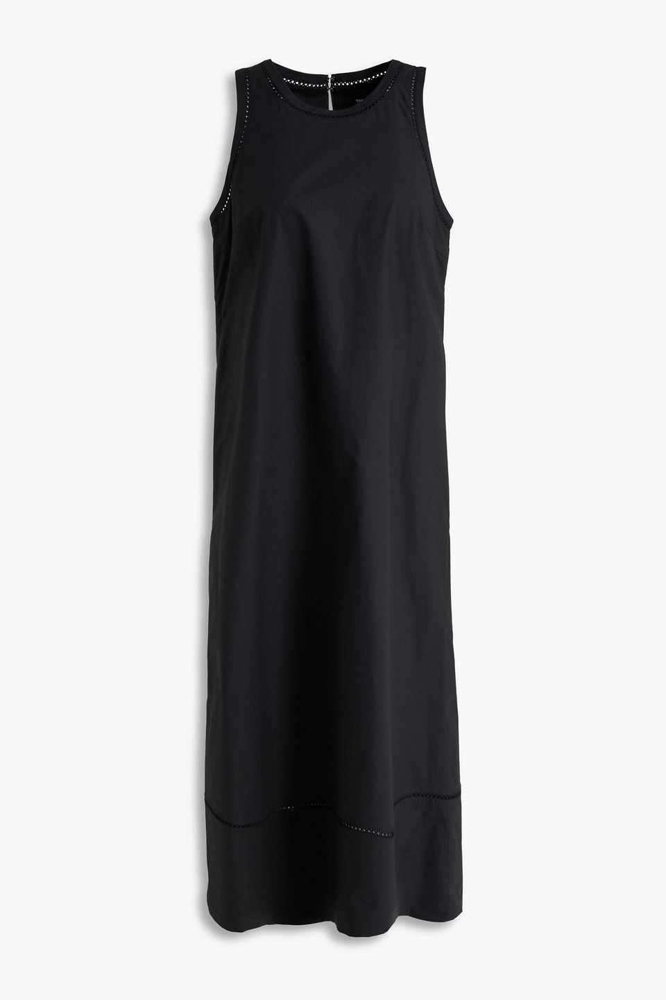 Embroidered cotton-blend poplin midi dress