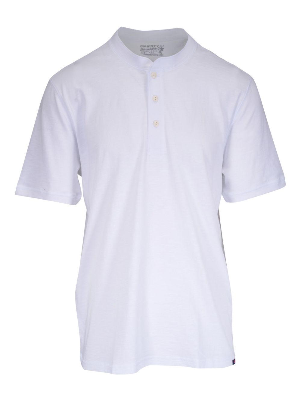 FAHERTY cotton henley T-shirt - White