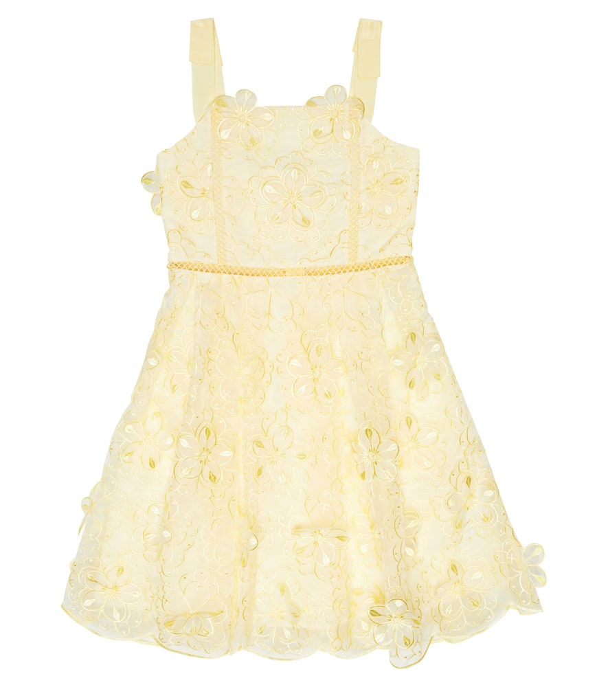 Self-Portrait Kids Floral guipure lace dress