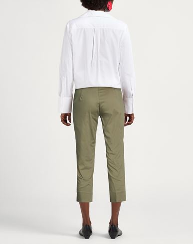 Woman Pants Military green Size 2 Cotton, Polyamide, Elastane