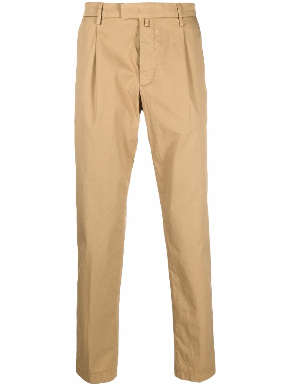 Inverted pleat straight-leg trousers - Neutrals