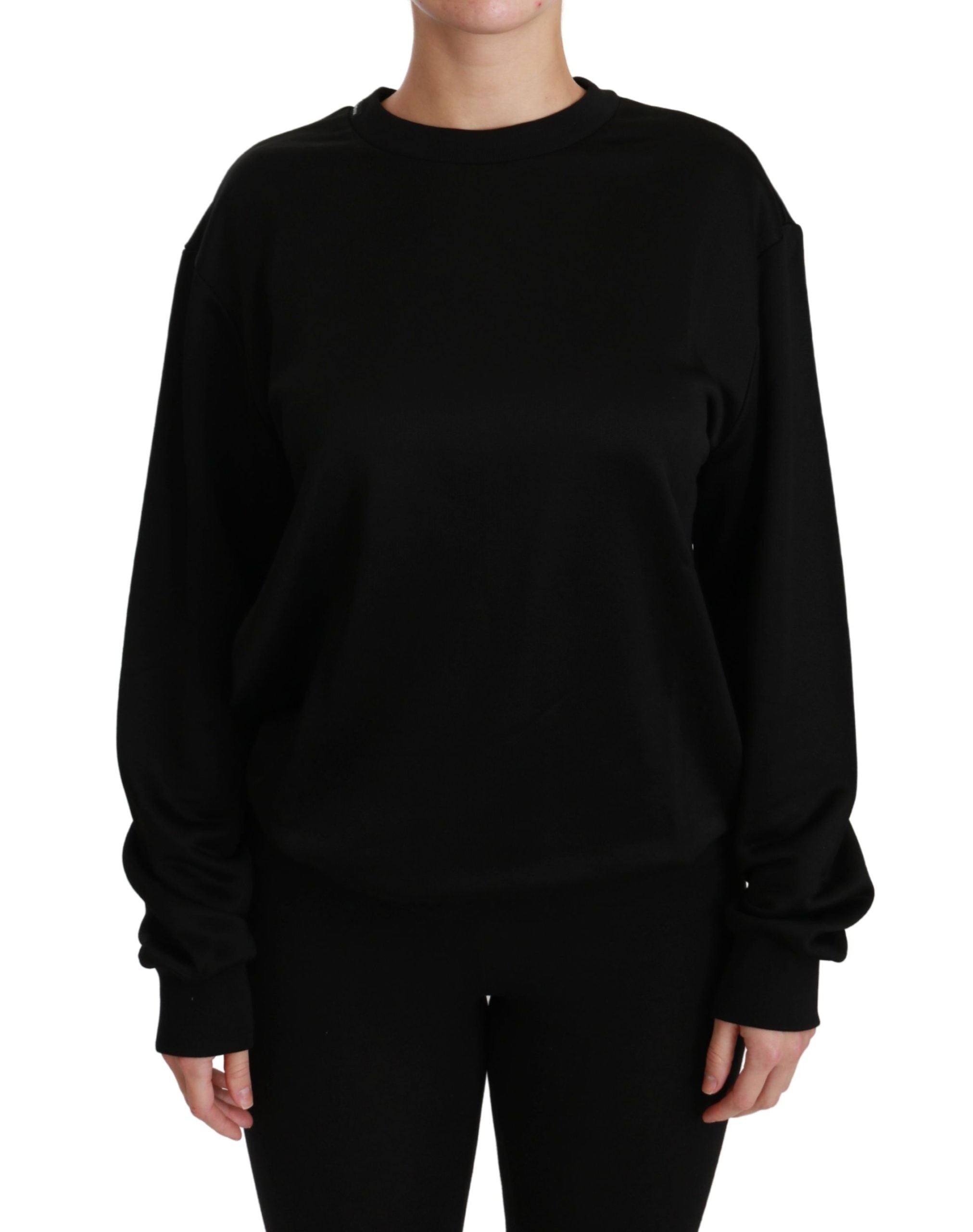 Cotton Crewneck Sweatshirt — Black