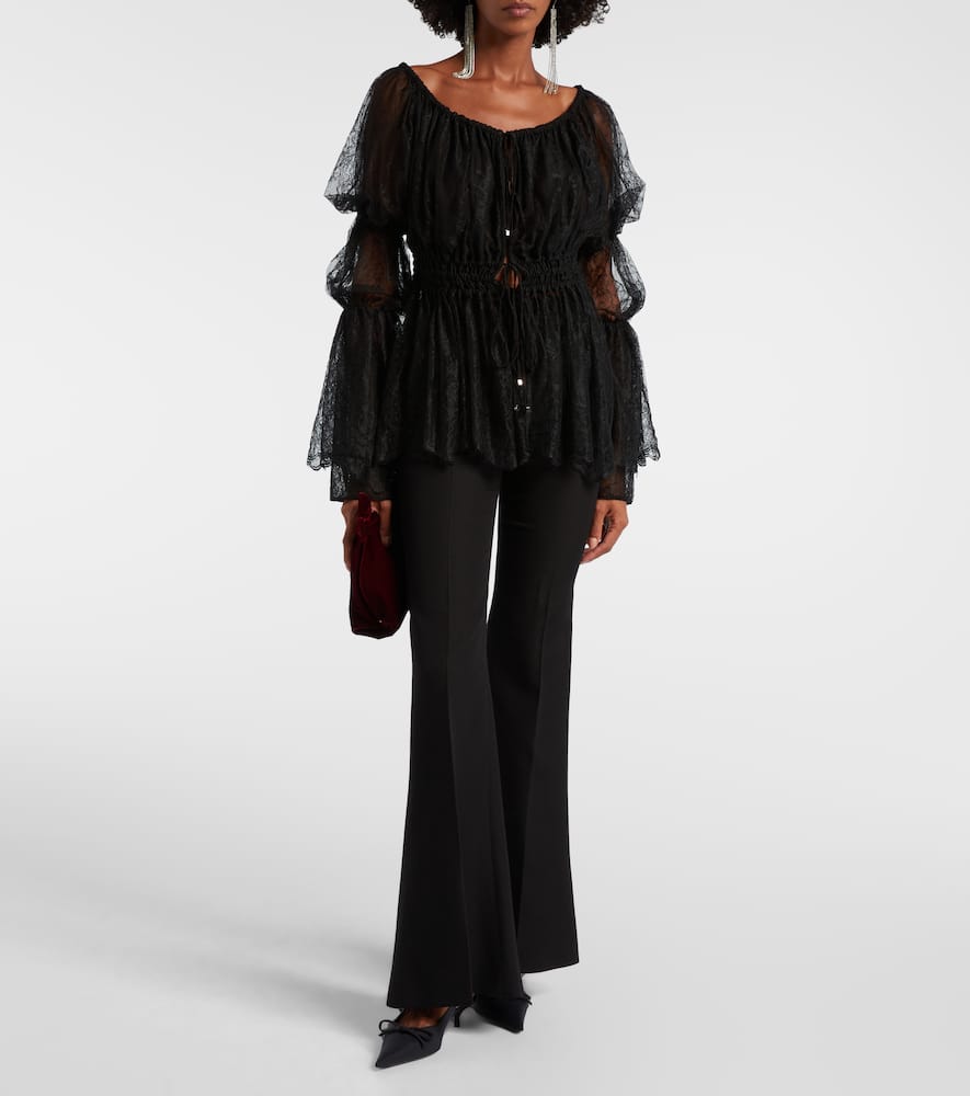 Floral Chantilly lace top