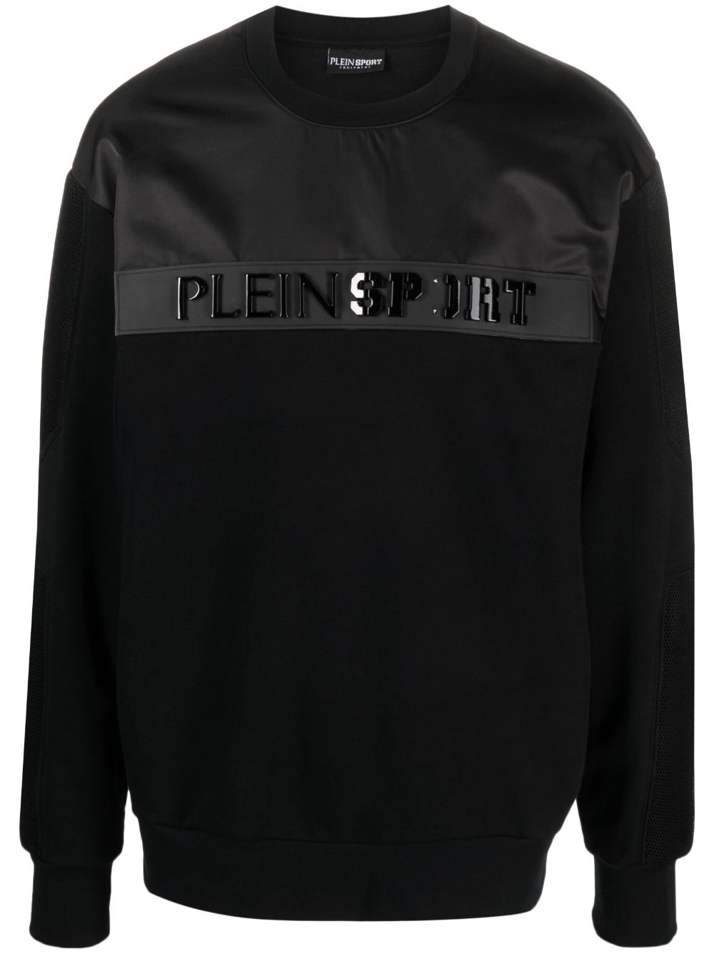 Logo-lettering cotton sweatshirt - Black