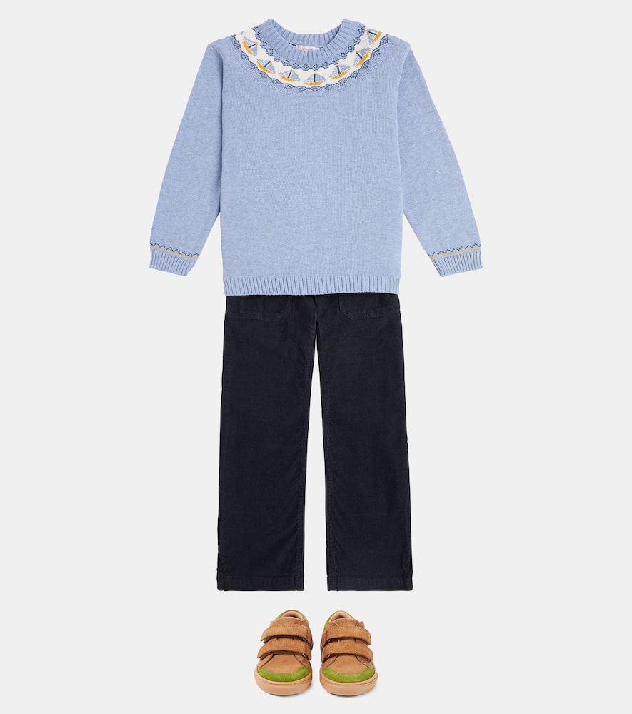 Intarsia cotton sweatshirt