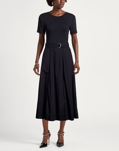 Woman Midi dress Navy Size S Cotton, Elastane