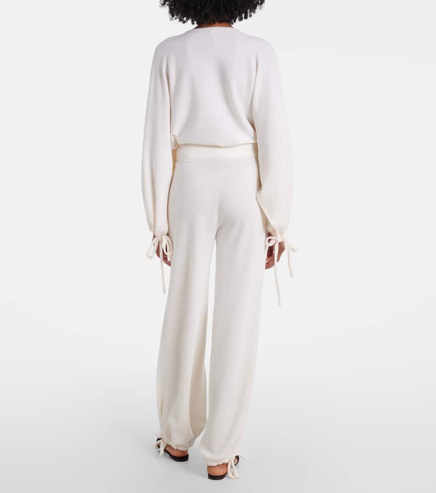 Virgin wool wide-leg pants