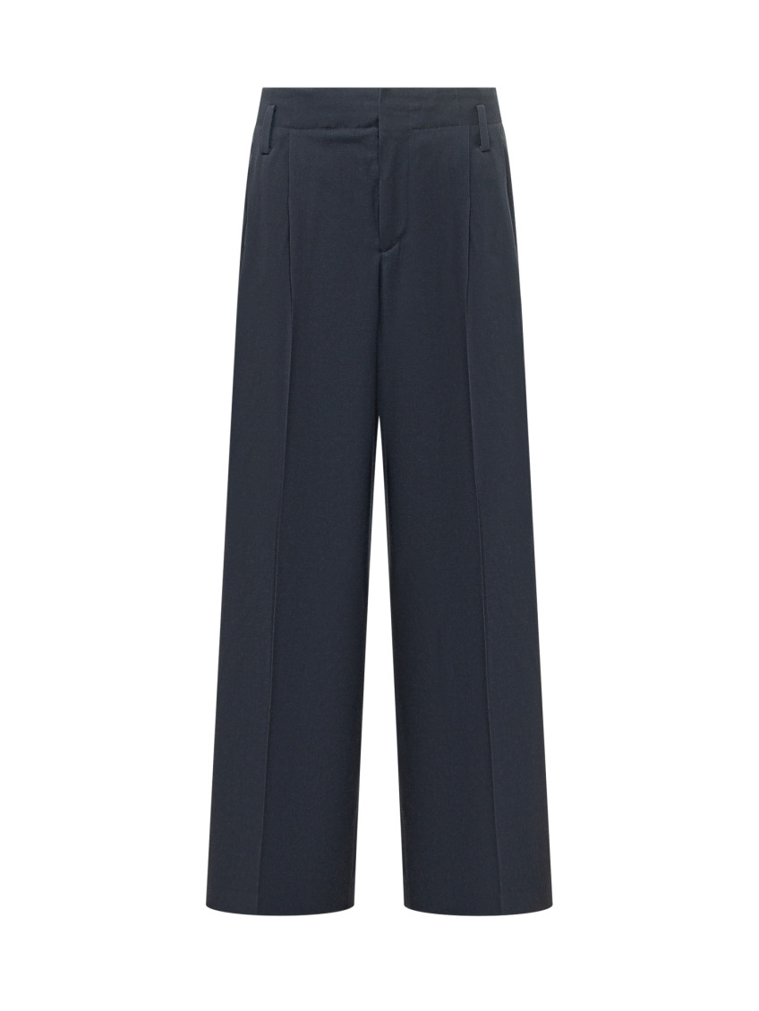 Blue Relaxed Pleated Pants