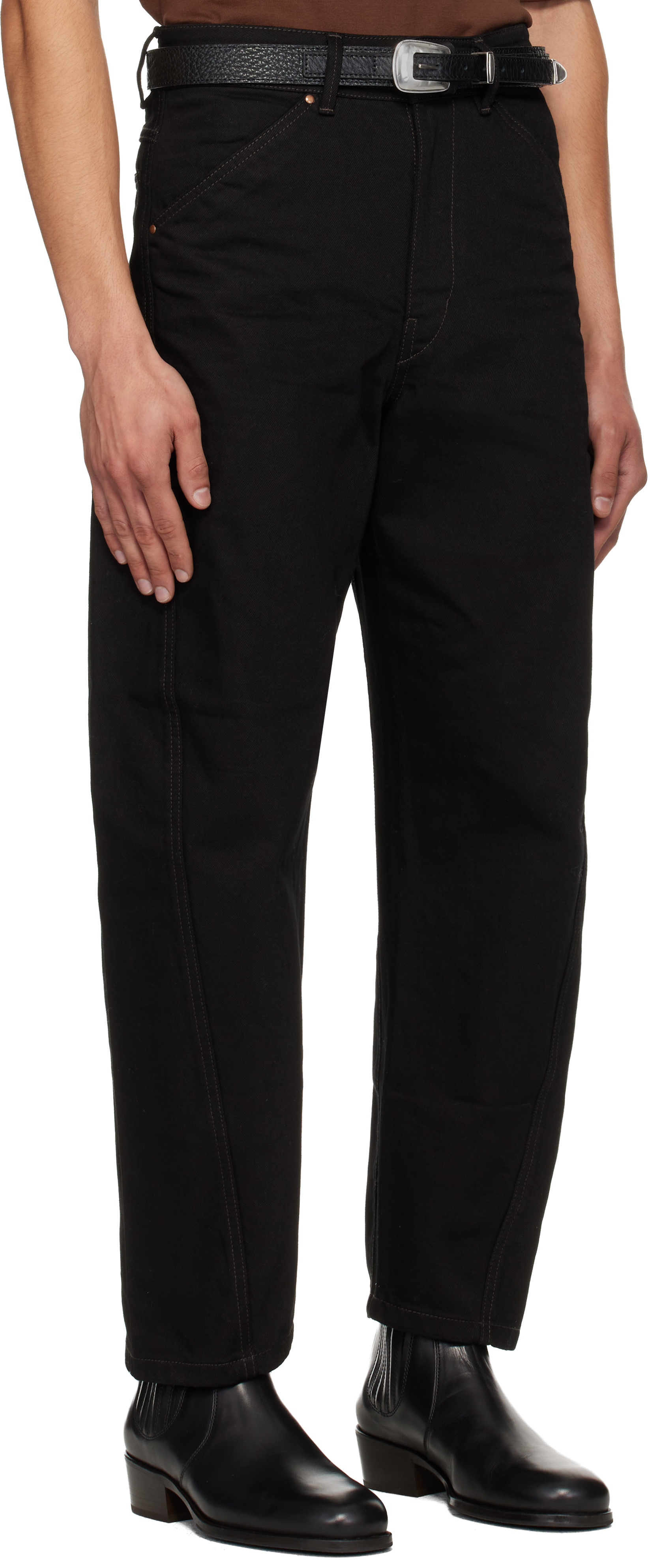 Black Twisted Workwear Jeans