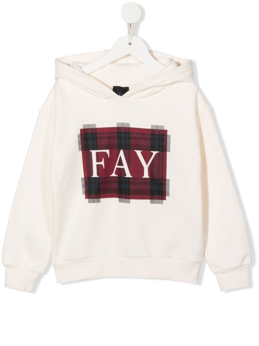 Logo tartan print hoodie - Neutrals