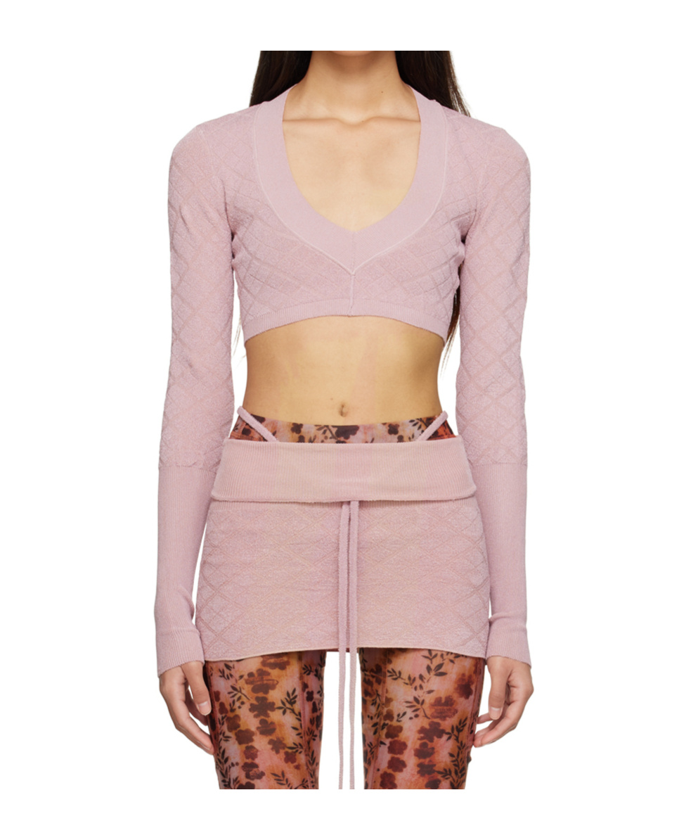 Cali Argyle Cropped Knitwear