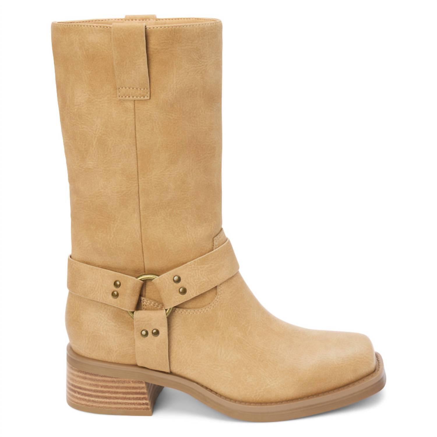 Women's Autumn Harness Mid Calf Boots In Natural
