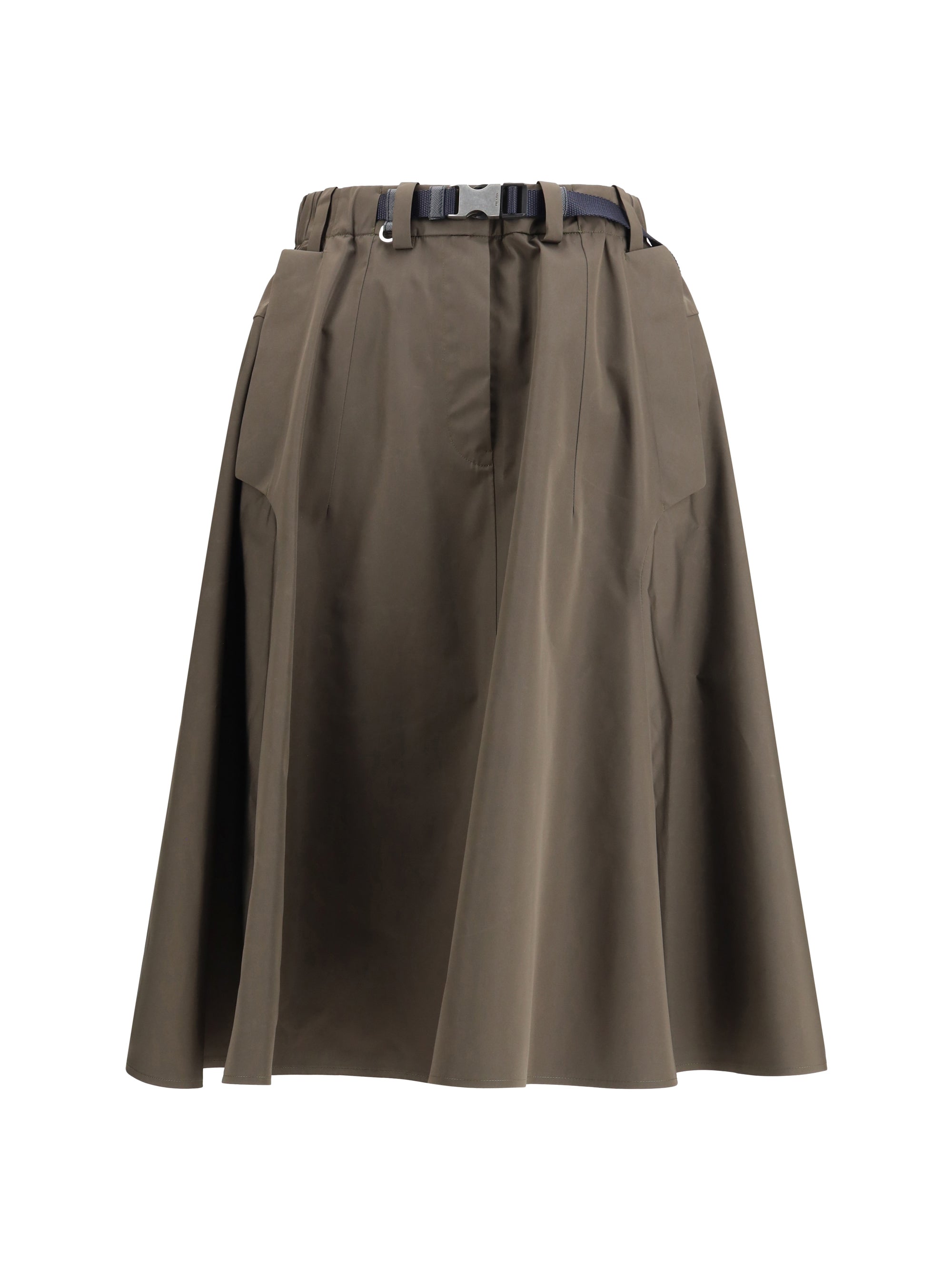 Nylon Midi Skirt — Green