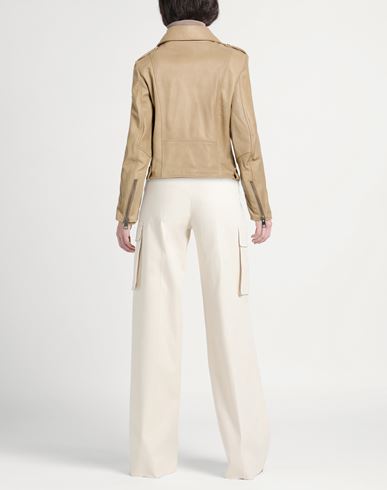 Woman Jacket Sand Size M Leather