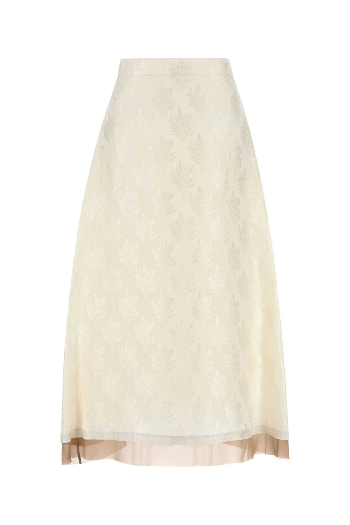 White FF Silk Skirt