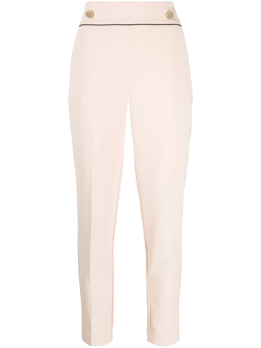 Button-embellished cropped trousers - Pink