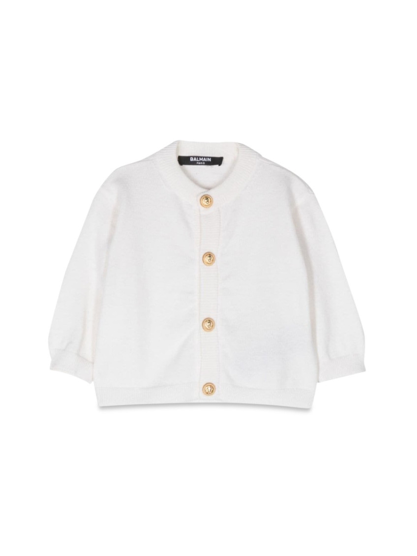 Baby Girl White Solid Cardigan