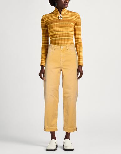 Woman Pants Marigold Size 4 Cotton, Elastane