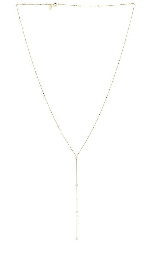 EF COLLECTION Diamond Callae Lariat Necklace in Metallic Gold